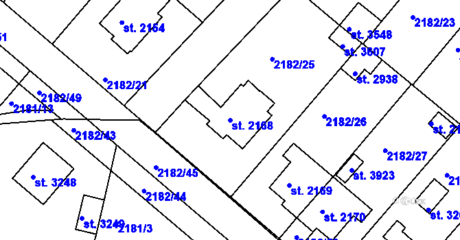 Parcela st. 2168 v KÚ Svitavy-předměstí, Katastrální mapa