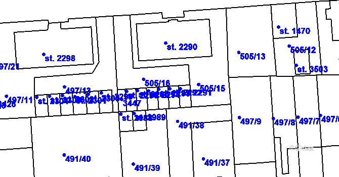 Parcela st. 2292 v KÚ Svitavy-předměstí, Katastrální mapa