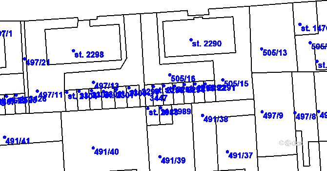 Parcela st. 2295 v KÚ Svitavy-předměstí, Katastrální mapa