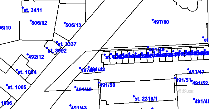 Parcela st. 2322 v KÚ Svitavy-předměstí, Katastrální mapa