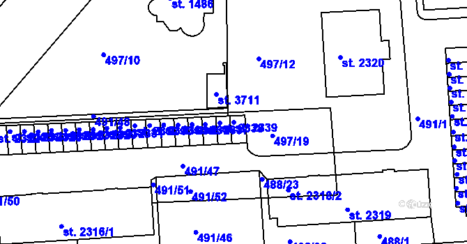 Parcela st. 2339 v KÚ Svitavy-předměstí, Katastrální mapa
