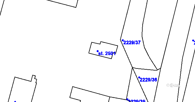 Parcela st. 2501 v KÚ Svitavy-předměstí, Katastrální mapa