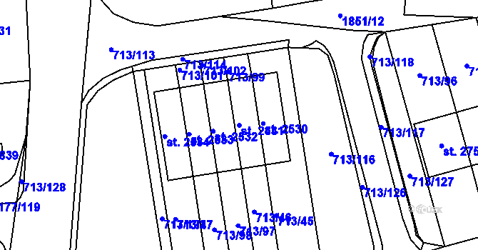 Parcela st. 2531 v KÚ Svitavy-předměstí, Katastrální mapa