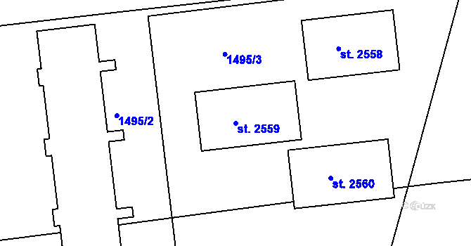 Parcela st. 2559 v KÚ Svitavy-předměstí, Katastrální mapa