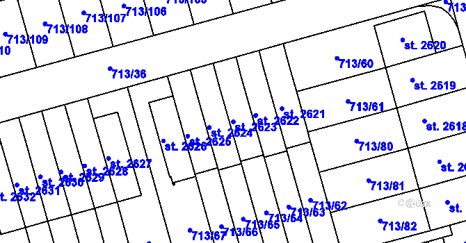 Parcela st. 2623 v KÚ Svitavy-předměstí, Katastrální mapa