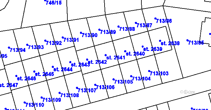 Parcela st. 2641 v KÚ Svitavy-předměstí, Katastrální mapa