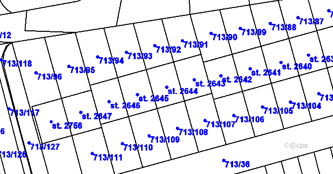 Parcela st. 2644 v KÚ Svitavy-předměstí, Katastrální mapa