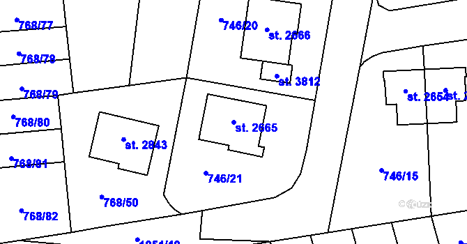 Parcela st. 2665 v KÚ Svitavy-předměstí, Katastrální mapa