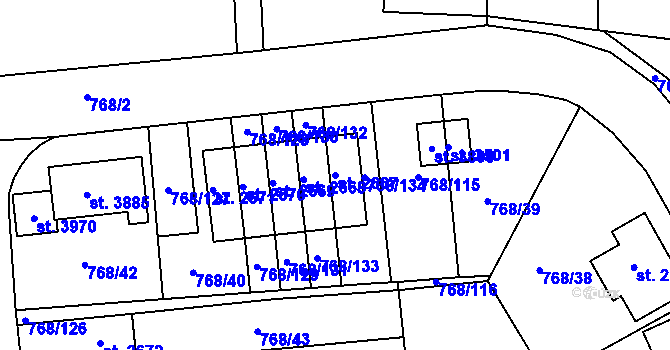 Parcela st. 2667 v KÚ Svitavy-předměstí, Katastrální mapa