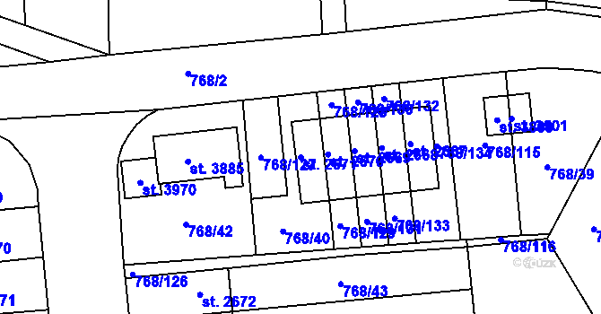 Parcela st. 2671 v KÚ Svitavy-předměstí, Katastrální mapa