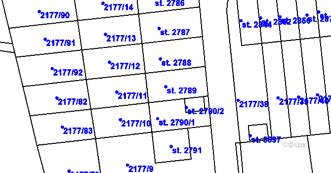 Parcela st. 2789 v KÚ Svitavy-předměstí, Katastrální mapa