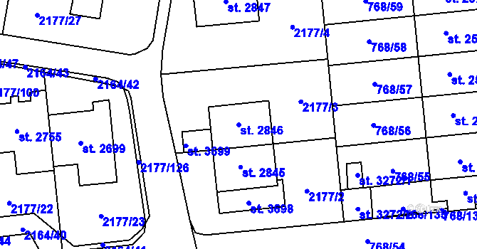 Parcela st. 2846 v KÚ Svitavy-předměstí, Katastrální mapa