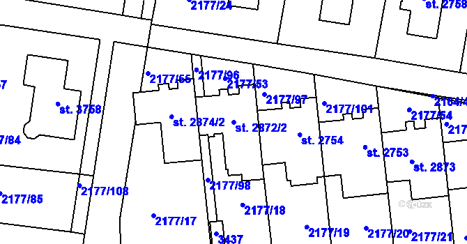 Parcela st. 2872/2 v KÚ Svitavy-předměstí, Katastrální mapa