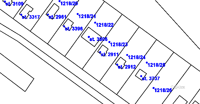 Parcela st. 2911 v KÚ Svitavy-předměstí, Katastrální mapa