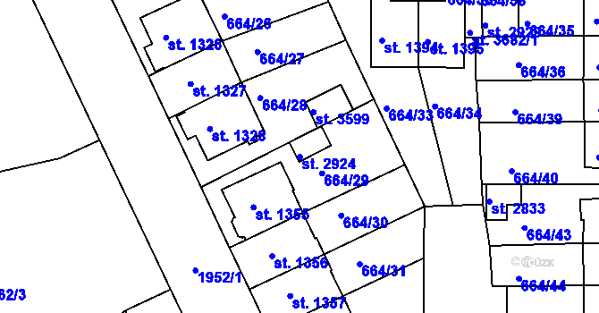 Parcela st. 2924 v KÚ Svitavy-předměstí, Katastrální mapa