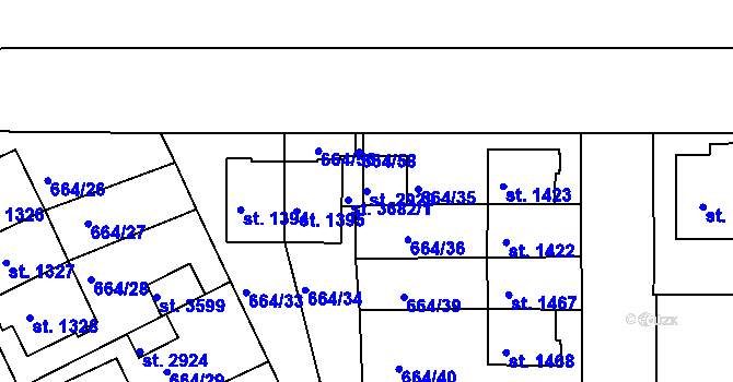 Parcela st. 2929 v KÚ Svitavy-předměstí, Katastrální mapa