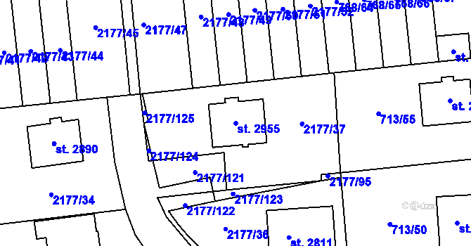 Parcela st. 2955 v KÚ Svitavy-předměstí, Katastrální mapa
