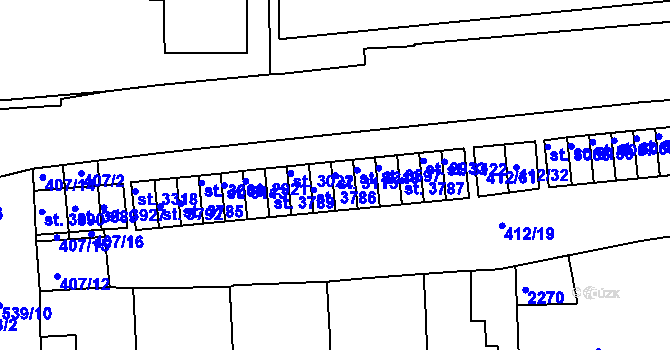 Parcela st. 3115 v KÚ Svitavy-předměstí, Katastrální mapa