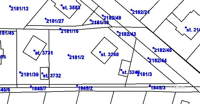 Parcela st. 3248 v KÚ Svitavy-předměstí, Katastrální mapa