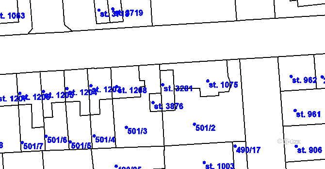 Parcela st. 3281 v KÚ Svitavy-předměstí, Katastrální mapa