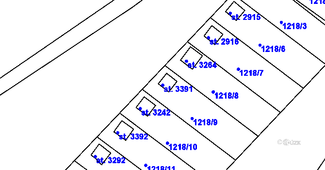 Parcela st. 3391 v KÚ Svitavy-předměstí, Katastrální mapa