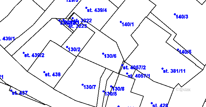Parcela st. 130/6 v KÚ Svitavy-předměstí, Katastrální mapa