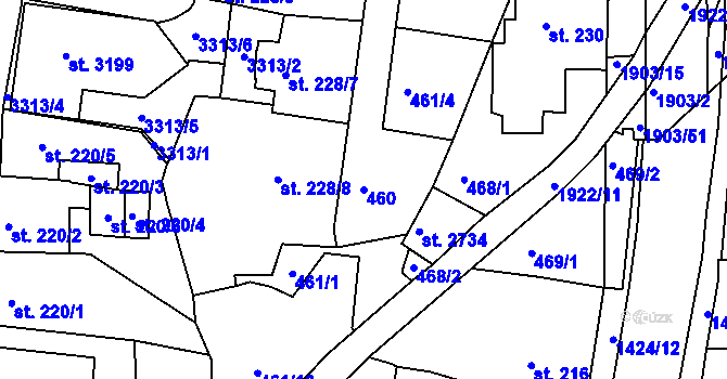 Parcela st. 460 v KÚ Svitavy-předměstí, Katastrální mapa