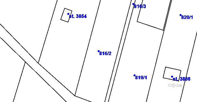 Parcela st. 816/2 v KÚ Svitavy-předměstí, Katastrální mapa