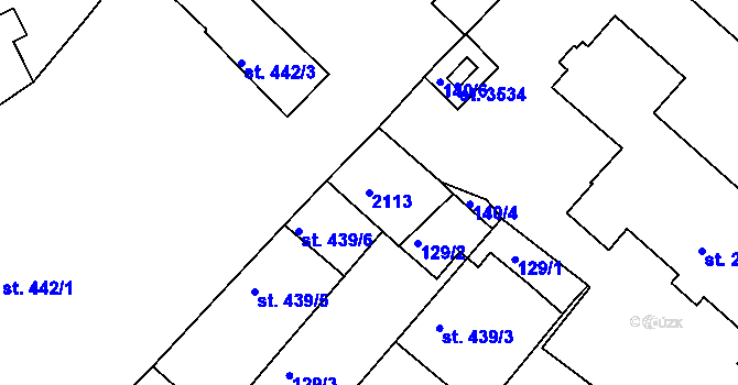 Parcela st. 2113 v KÚ Svitavy-předměstí, Katastrální mapa