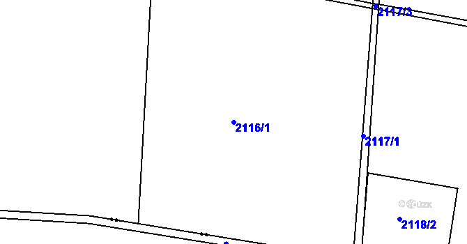 Parcela st. 2116/1 v KÚ Svitavy-předměstí, Katastrální mapa