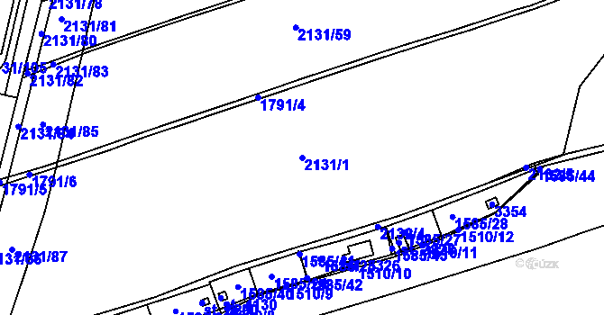 Parcela st. 2131/1 v KÚ Svitavy-předměstí, Katastrální mapa
