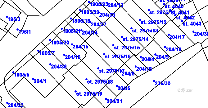 Parcela st. 2975/16 v KÚ Svitavy-předměstí, Katastrální mapa
