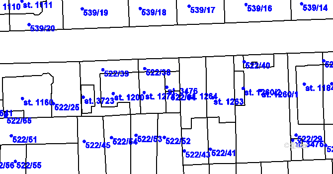Parcela st. 3476 v KÚ Svitavy-předměstí, Katastrální mapa