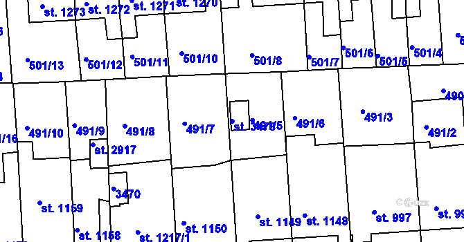 Parcela st. 3478 v KÚ Svitavy-předměstí, Katastrální mapa