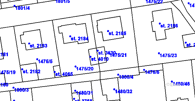 Parcela st. 3530 v KÚ Svitavy-předměstí, Katastrální mapa