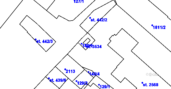 Parcela st. 3534 v KÚ Svitavy-předměstí, Katastrální mapa