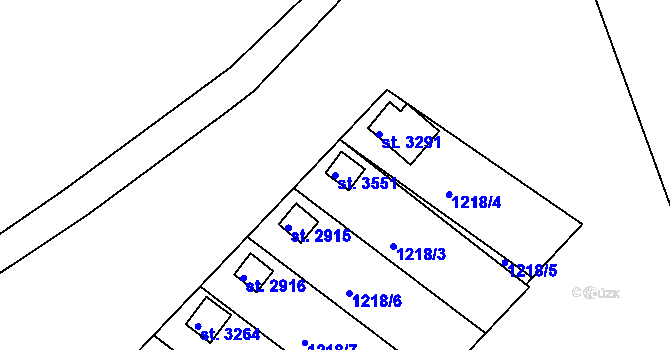 Parcela st. 3551 v KÚ Svitavy-předměstí, Katastrální mapa