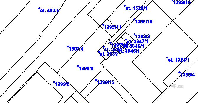 Parcela st. 3539 v KÚ Svitavy-předměstí, Katastrální mapa