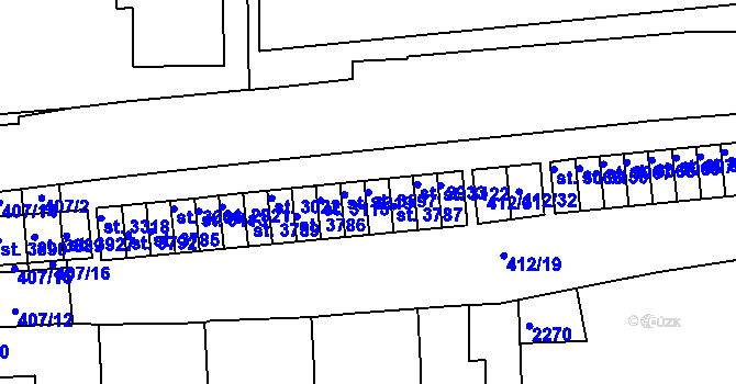 Parcela st. 3597 v KÚ Svitavy-předměstí, Katastrální mapa