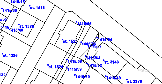 Parcela st. 1415/56 v KÚ Svitavy-předměstí, Katastrální mapa