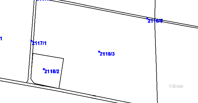 Parcela st. 2118/3 v KÚ Svitavy-předměstí, Katastrální mapa