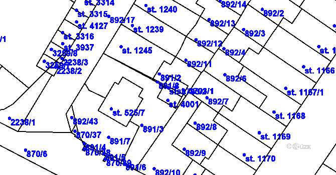 Parcela st. 3703/2 v KÚ Svitavy-předměstí, Katastrální mapa
