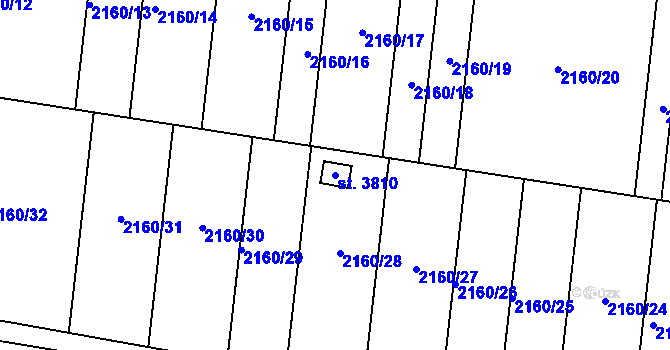 Parcela st. 3810 v KÚ Svitavy-předměstí, Katastrální mapa