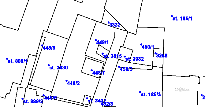 Parcela st. 3815 v KÚ Svitavy-předměstí, Katastrální mapa