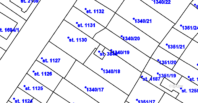 Parcela st. 3849 v KÚ Svitavy-předměstí, Katastrální mapa