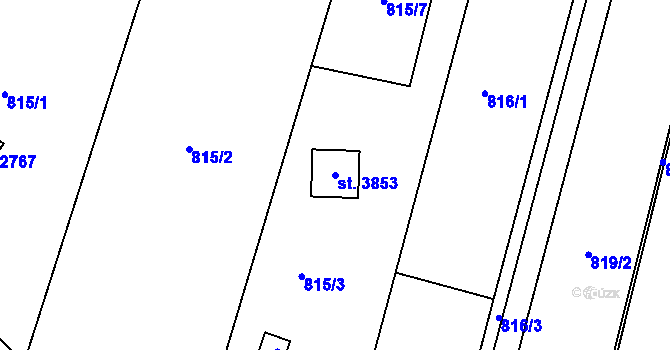 Parcela st. 3853 v KÚ Svitavy-předměstí, Katastrální mapa