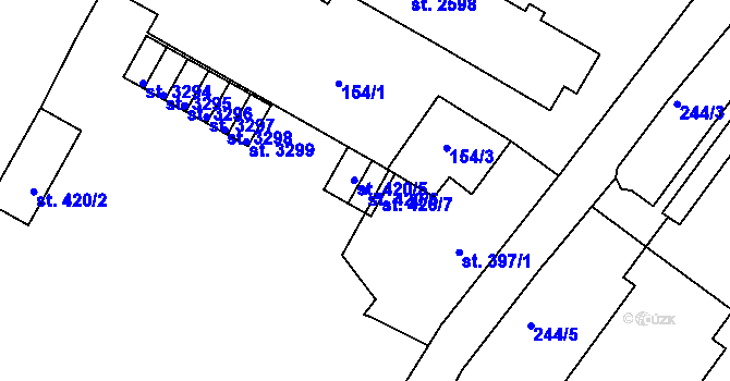 Parcela st. 420/6 v KÚ Svitavy-předměstí, Katastrální mapa