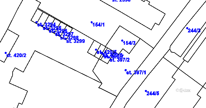 Parcela st. 420/7 v KÚ Svitavy-předměstí, Katastrální mapa