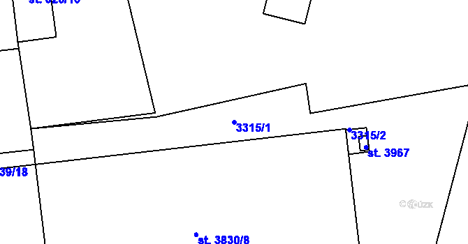 Parcela st. 3315/1 v KÚ Svitavy-předměstí, Katastrální mapa