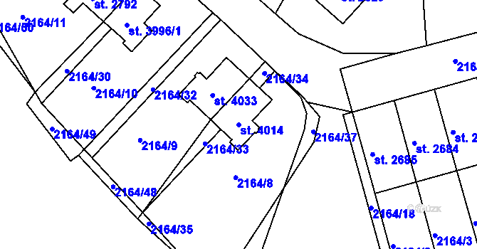 Parcela st. 4014 v KÚ Svitavy-předměstí, Katastrální mapa